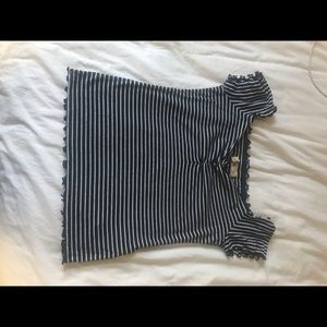 Hollister striped off the shoulder shirt